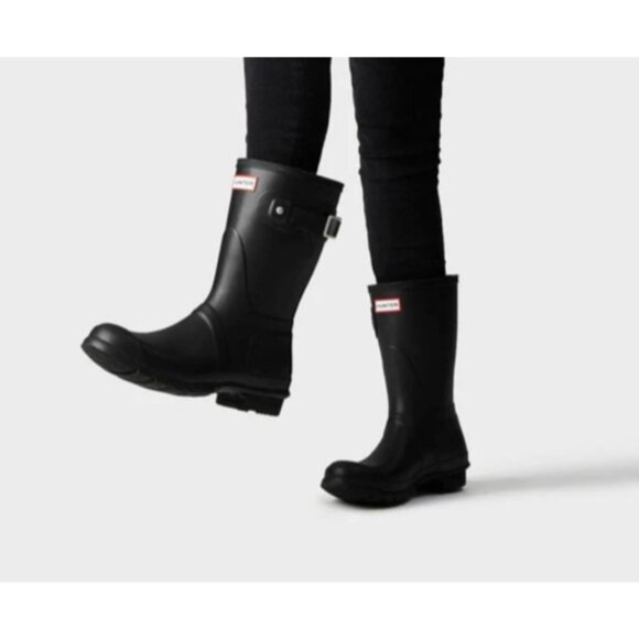 NWOB Hunter Women's Size 11  Adjustable Width Rain Boots Black - Picture 1 of 12